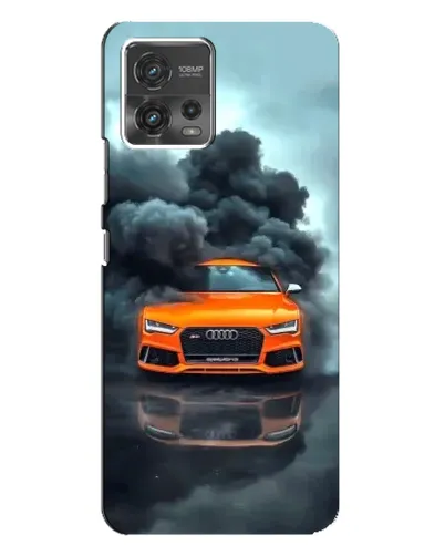 Чехол для Motorola MOTO G72 с картинкой «Audi в облаках дыма»