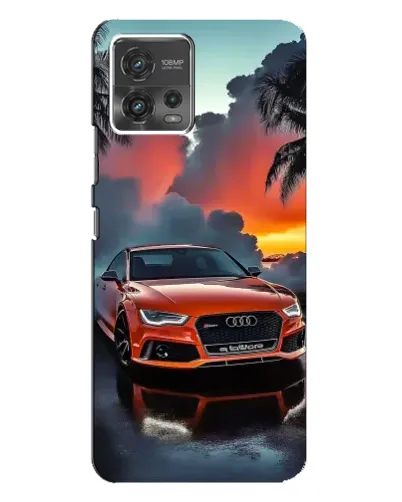 Чехол для Motorola MOTO G72 с картинкой «Audi — закат»