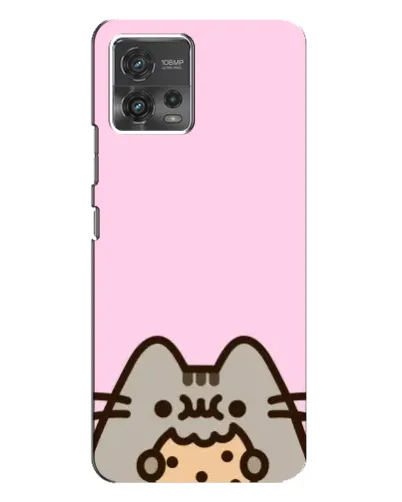 Чехол для Motorola MOTO G72 с картинкой «Pusheen и печенье»