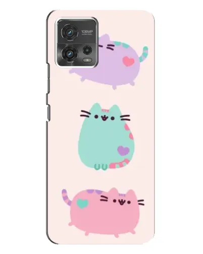 Чехол для Motorola MOTO G72 с картинкой «Pusheen трио»