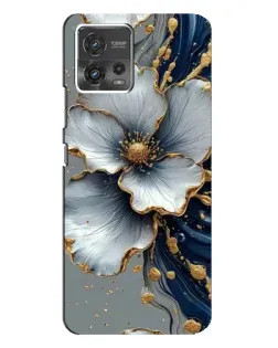 Чохол для Motorola MOTO G72 з картинкою «Біла квітка та золотий флюїд» Чохол для Motorola MOTO G72 з картинкою «Біла квітка та золотий флюїд»