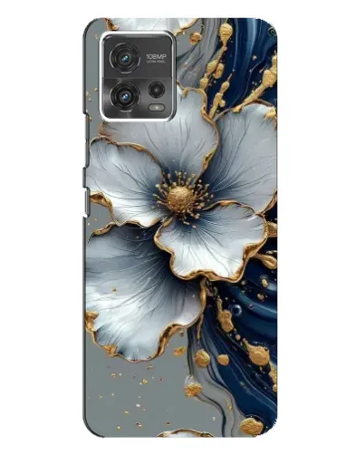 Чехол для Motorola MOTO G72 с картинкой «Белый цветок и золотой флюид» Чехол для Motorola MOTO G72 с картинкой «Белый цветок и золотой флюид»