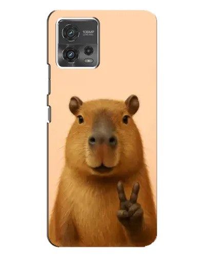 Чехол для Motorola MOTO G72 с картинкой «Капибара виктория»