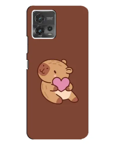 Чехол для Motorola MOTO G72 с картинкой «Капибара с сердцем»