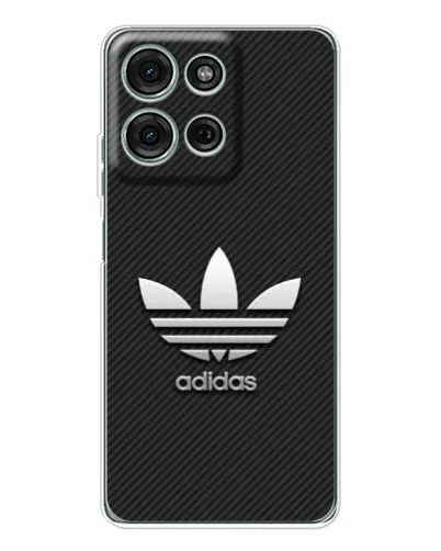 Чехол для Motorola Moto G75 с картинкой «Adidas Карбоновая текстура»