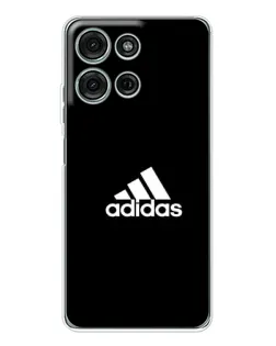 Чехол для Motorola Moto G75 с картинкой «Черная классика Adidas»