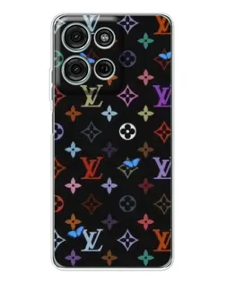 Чехол для Motorola Moto G75 с картинкой «Цветная монограмма LV»