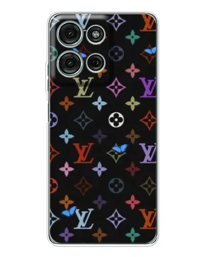 Чехол для Motorola Moto G75 с картинкой «Цветная монограмма LV»