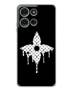 Чехол для Motorola Moto G75 с картинкой «Цветочная монограмма»