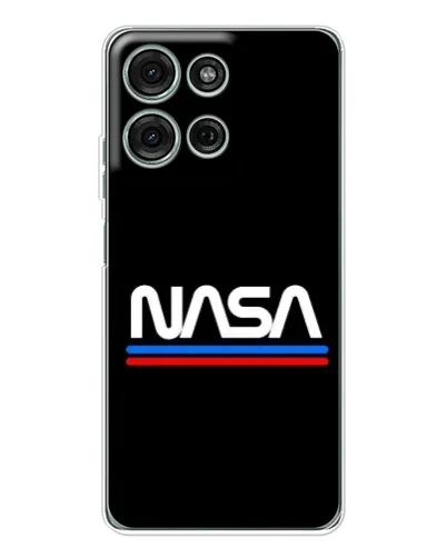 Чехол для Motorola Moto G75 с картинкой «NASA — классика Red Blue»
