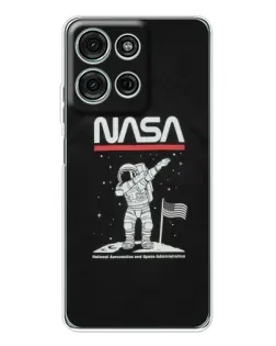 Чехол для Motorola Moto G75 с картинкой «NASA — шагаем по Луне» Чехол для Motorola Moto G75 с картинкой «NASA — шагаем по Луне»
