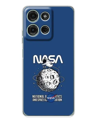 Чехол для Motorola Moto G75 с картинкой «NASA — лунная миссия»