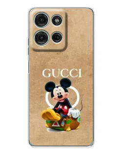 Чехол для Motorola Moto G75 с картинкой «Микки Маус Gucci — крафт»