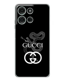 Чехол для Motorola Moto G75 с картинкой «Gucci — серебряная змея»
