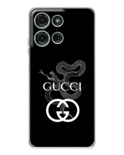 Чехол для Motorola Moto G75 с картинкой «Gucci — серебряная змея» Чехол для Motorola Moto G75 с картинкой «Gucci — серебряная змея»