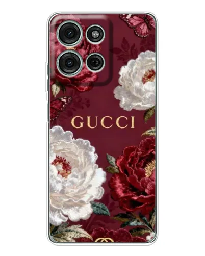 Чехол для Motorola Moto G75 с картинкой «Gucci — бордовые розы» Чехол для Motorola Moto G75 с картинкой «Gucci — бордовые розы»