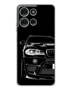 Чехол для Motorola Moto G75 с картинкой «Темный силуэт BMW»