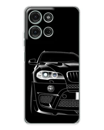 Чехол для Motorola Moto G75 с картинкой «Темный силуэт BMW»