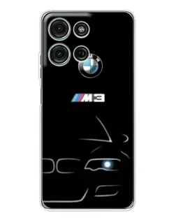 Чехол для Motorola Moto G75 с картинкой «Минималистичный принт BMW M3»