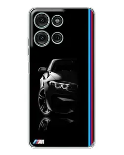 Чехол для Motorola Moto G75 с картинкой «Силуэт BMW в темноте»