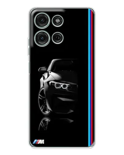 Чехол для Motorola Moto G75 с картинкой «Силуэт BMW в темноте»