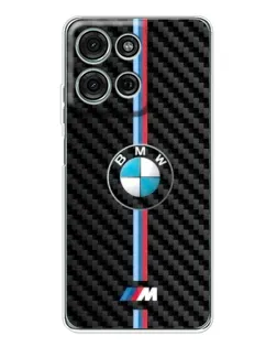 Чехол для Motorola Moto G75 с картинкой «Эмблема BMW и карбон»