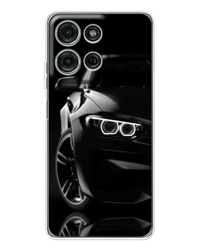 Чехол для Motorola Moto G75 с картинкой «Черная BMW — профиль» Чехол для Motorola Moto G75 с картинкой «Черная BMW — профиль»