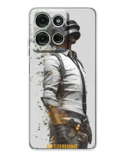 Чехол для Motorola Moto G75 с картинкой «PUBG — боец в пыли»