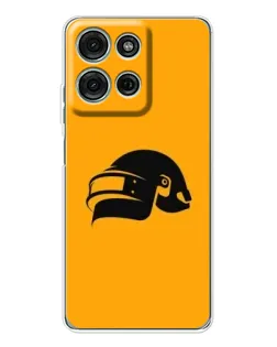 Чехол для Motorola Moto G75 с картинкой «PUBG — золотой шлем»