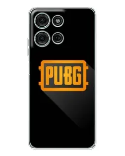 Чехол для Motorola Moto G75 с картинкой «PUBG — рамка лого»