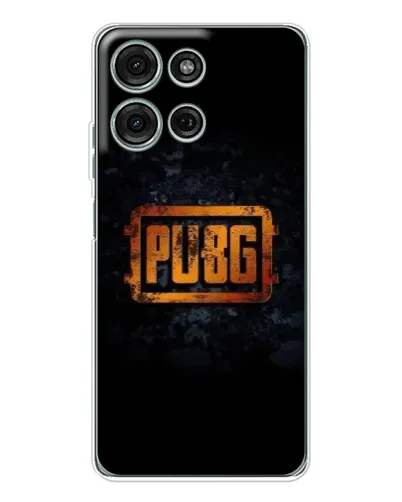 Чехол для Motorola Moto G75 с картинкой «PUBG — золотой логотип»