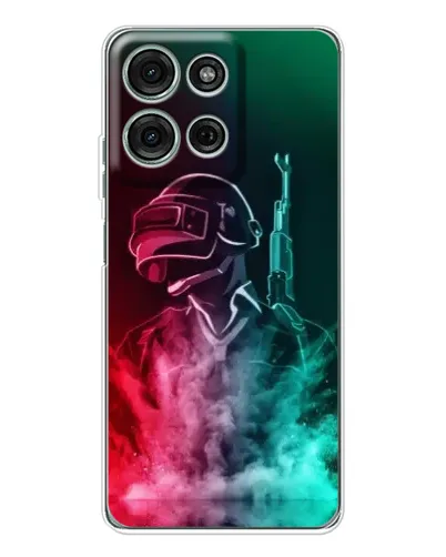 Чехол для Motorola Moto G75 с картинкой «PUBG — огненный воин»
