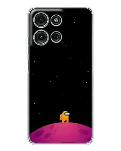 Чехол для Motorola Moto G75 с картинкой «Одинокий герой на планете»