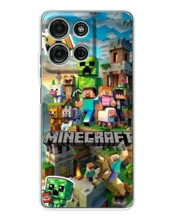 Чехол для Motorola Moto G75 с картинкой «Замок Minecraft»