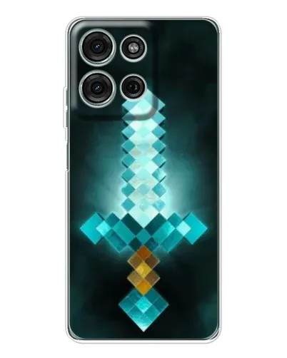 Чехол для Motorola Moto G75 с картинкой «Алмазный меч неон»