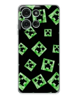 Чехол для Motorola Moto G75 с картинкой «Паттерн с криперами»