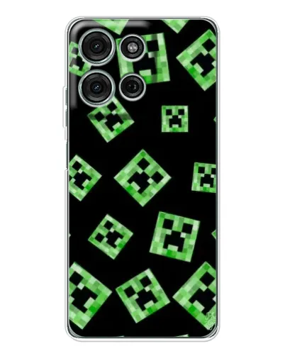 Чехол для Motorola Moto G75 с картинкой «Паттерн с криперами»