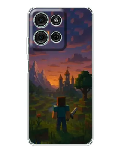 Чехол для Motorola Moto G75 с картинкой «Стив у башни»