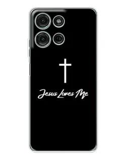 Чехол для Motorola Moto G75 с картинкой «Иисус любит тебя»