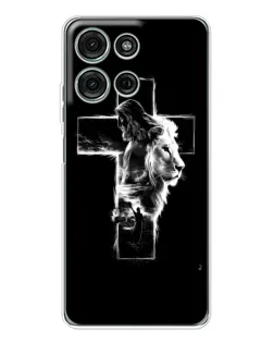 Чехол для Motorola Moto G75 с картинкой «Сияющий крест Jesus»