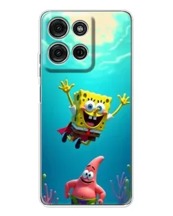 Чехол для Motorola Moto G75 с картинкой «Спанч Боб под водой»