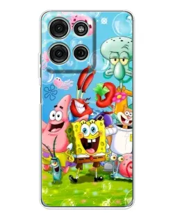 Чехол для Motorola Moto G75 с картинкой «Губка Боб и друзья»