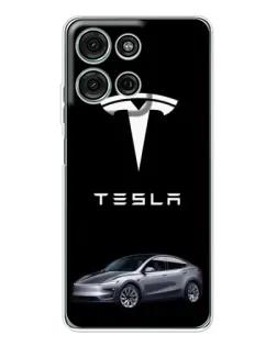 Чехол для Motorola Moto G75 с картинкой «Tesla Model Y»