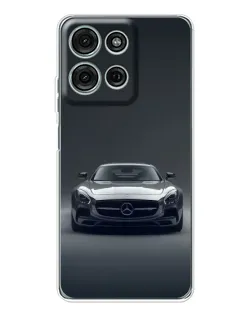 Чехол для Motorola Moto G75 с картинкой «Mercedes на черном»