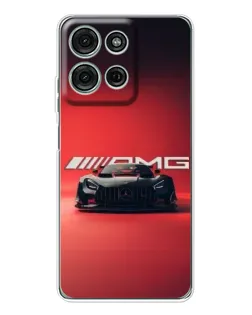 Чехол для Motorola Moto G75 с картинкой «Mercedes AMG — красная линия»