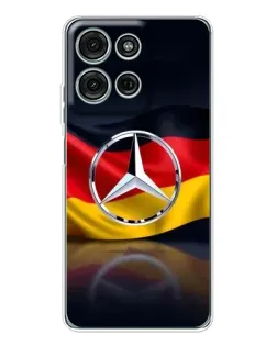Чехол для Motorola Moto G75 с картинкой «Mercedes — флаг Германии»