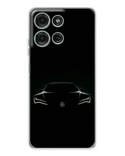 Чехол для Motorola Moto G75 с картинкой «Mercedes — силуэт авто»
