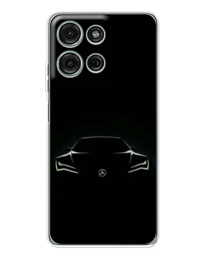 Чехол для Motorola Moto G75 с картинкой «Mercedes — силуэт авто» Чехол для Motorola Moto G75 с картинкой «Mercedes — силуэт авто»