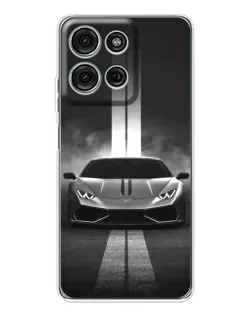 Чехол для Motorola Moto G75 с картинкой «Lamborghini симметрия дорог»