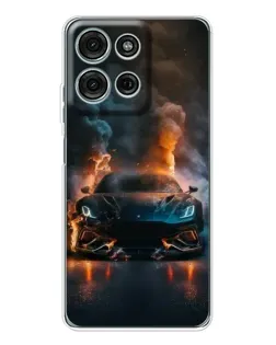 Чехол для Motorola Moto G75 с картинкой «Lamborghini дымная эстетика»